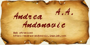 Andrea Andonović vizit kartica